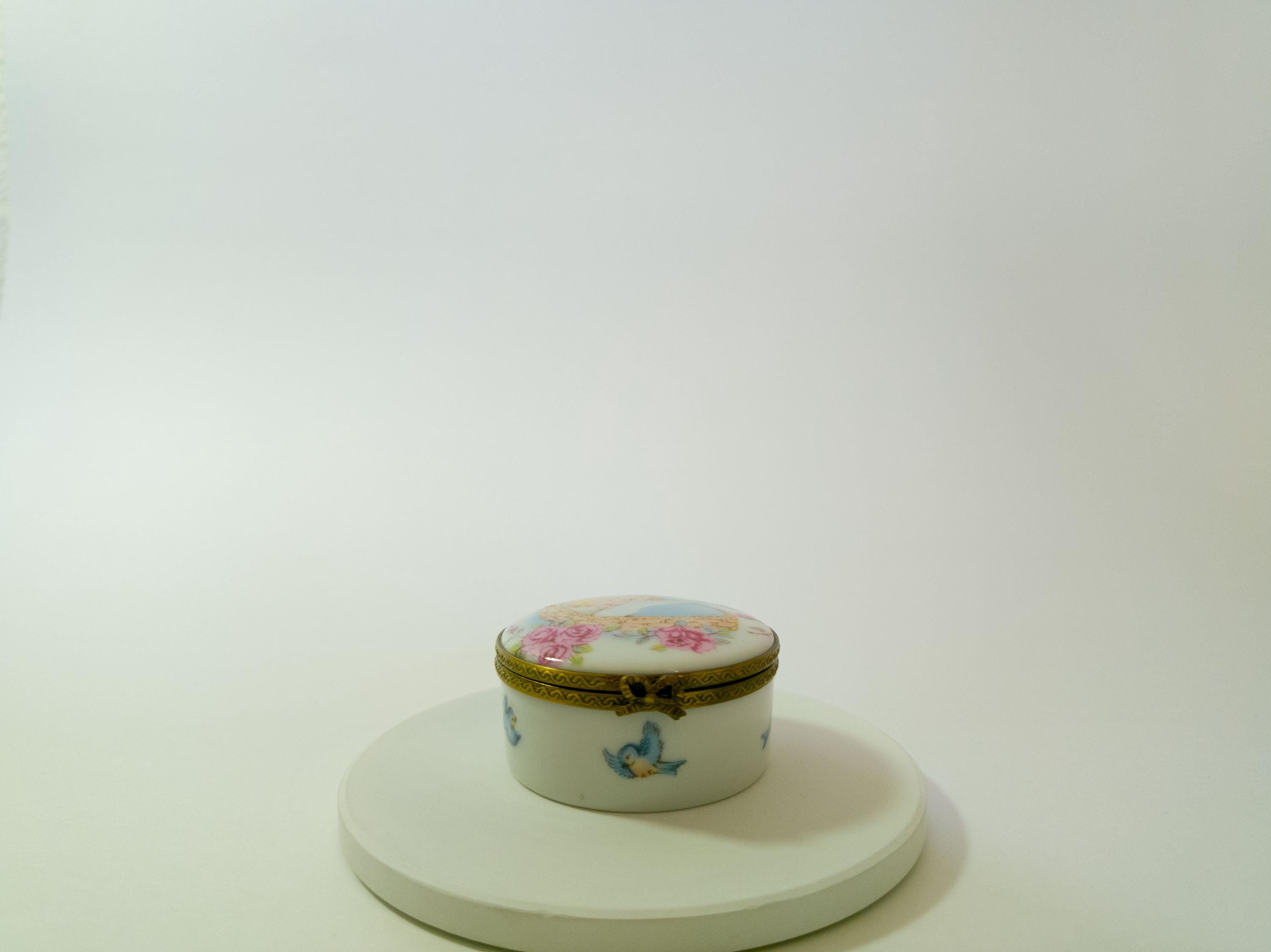 Rochard Newborn Baby  Limoges Trinket Box