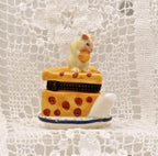 Limoges Mouse on a Cheese Teapot Trinket Box