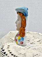 Hand Painted Porcelain Lady Head Vase, Vintage Style Ceramic Face Planter