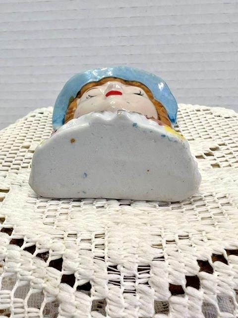 Hand Painted Porcelain Lady Head Vase, Vintage Style Ceramic Face Planter