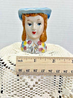 Hand Painted Porcelain Lady Head Vase, Vintage Style Ceramic Face Planter