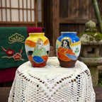 Miniature japanese vase duo, made in occupied japan