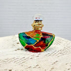 Miniature stained glass perfume bottle trinket box