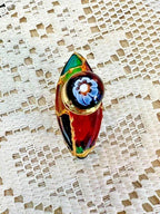 Miniature stained glass perfume bottle trinket box