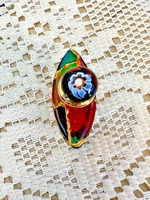 Miniature stained glass perfume bottle trinket box
