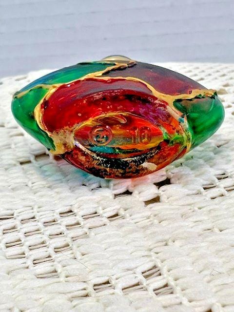 Miniature stained glass perfume bottle trinket box