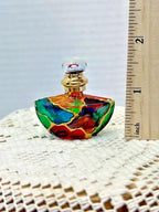 Miniature stained glass perfume bottle trinket box