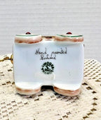 Rochard limoges teddy bear on wagon porcelain trinket box, peint main