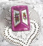 Limoges pink vegetable cart porcelain trinket box, peint main