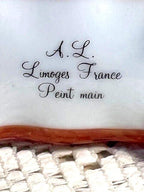 Limoges pink vegetable cart porcelain trinket box, peint main