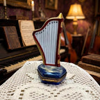 Limoges france harp porcelain trinket box, peint main