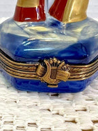 Limoges france harp porcelain trinket box, peint main