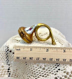 Limoges france gold french horn porcelain trinket box, peint main