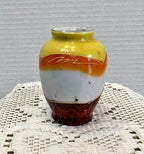 Japanese satsuma yellow miniature vase, dating to the "occupied japan" era