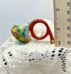 Limoges france waterfowl french horn porcelain trinket box, peint main