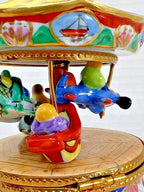 Rochard limoges children’s carnival ride carousel porcelain trinket box