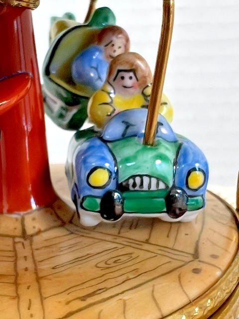 Rochard limoges children’s carnival ride carousel porcelain trinket box