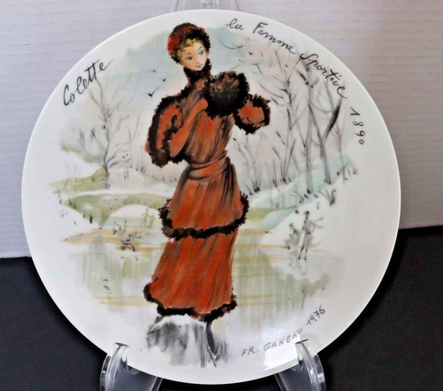 Limoges Collectible Plate - Hand-Painted 1890 Sportswoman Art