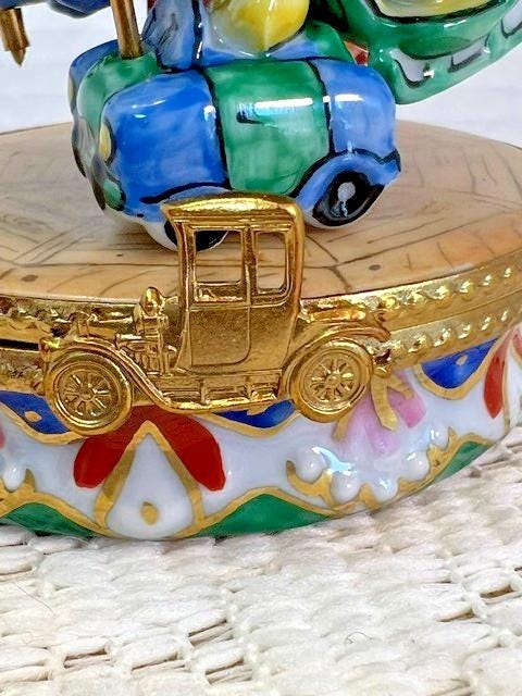 Rochard limoges children’s carnival ride carousel porcelain trinket box