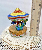 Rochard limoges children’s carnival ride carousel porcelain trinket box