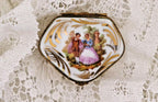 Vintage Limoges France Romantic Couple Trinket Box Hand Painted Porcelain
