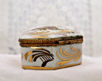 Vintage Limoges France Romantic Couple Trinket Box Hand Painted Porcelain