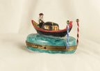 Limoges France Venetian Gondola Trinket Box Oval Porcelain Ltd Ed Repaired
