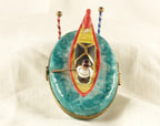 Limoges France Venetian Gondola Trinket Box Oval Porcelain Ltd Ed Repaired