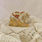 Jeweled Indonesian Elephant Trinket Box Enamel Crystal Keepsake Box (magnetic closure)