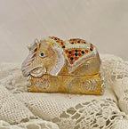 Jeweled Indonesian Elephant Trinket Box Enamel Crystal Keepsake Box (magnetic closure)