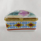 Limoges Style - Japanese Geisha Trinket Box Vintage Hand Painted Collectible