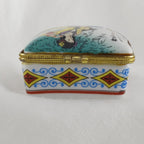 Limoges Style - Japanese Geisha Trinket Box Vintage Hand Painted Collectible