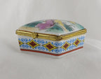 Limoges Style - Japanese Geisha Trinket Box Vintage Hand Painted Collectible