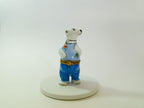 Limoges france polar bear in blue jeans trinket box hand painted porcelain