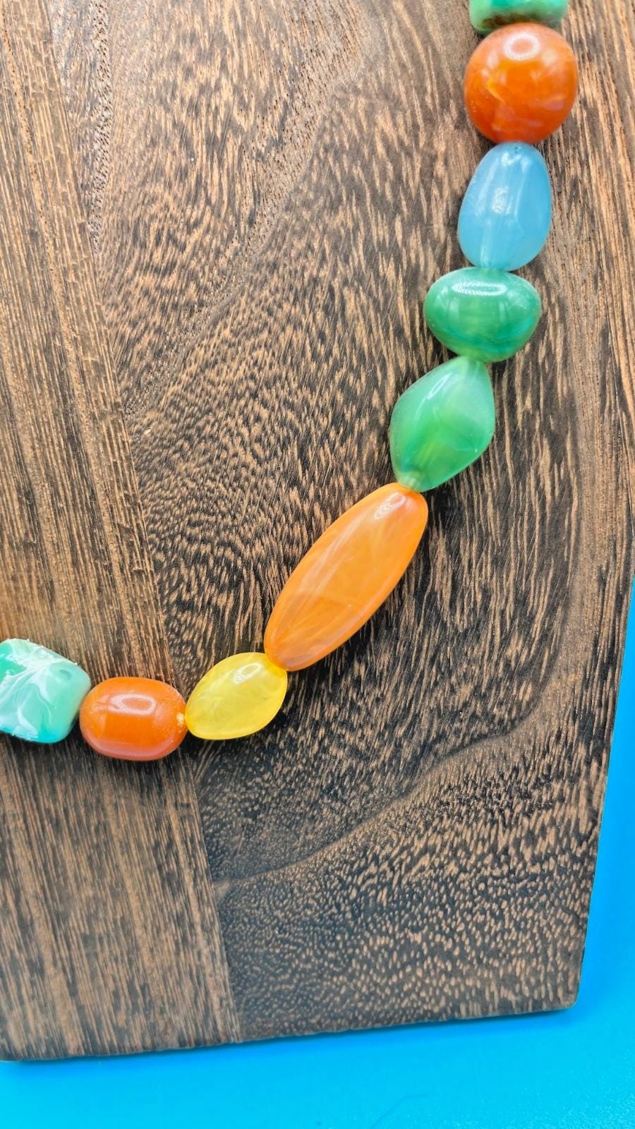 Boho beaded necklace: colorful santa fe style, lightweight