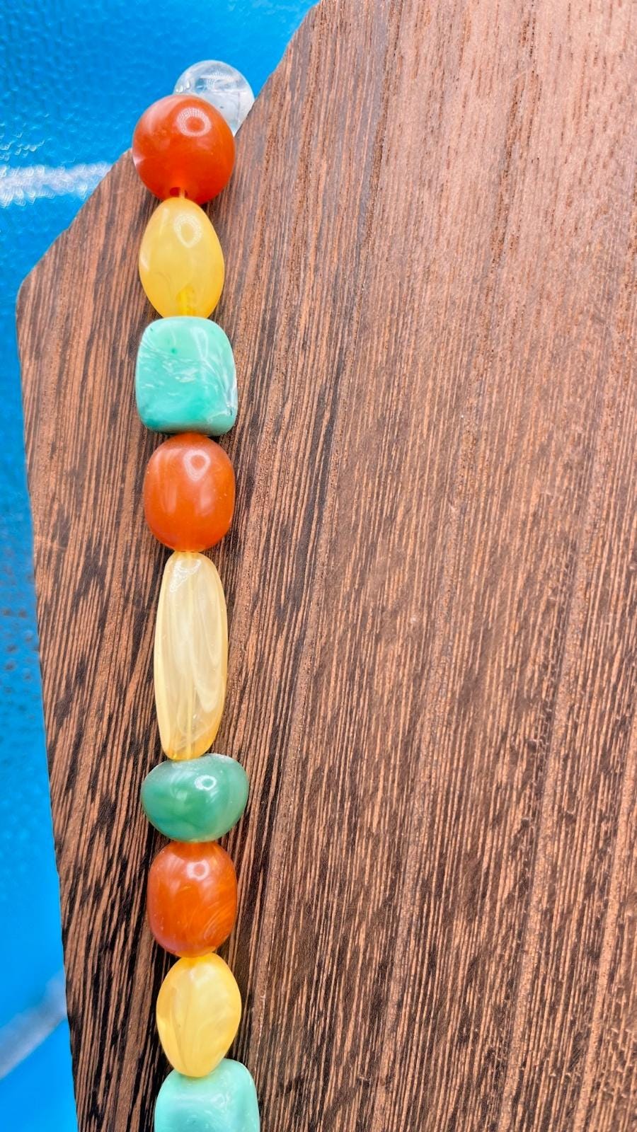 Boho beaded necklace: colorful santa fe style, lightweight