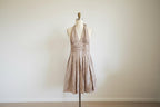 Adrianna papell champagne metallic shimmer halter cocktail dress - sz 12