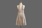 Adrianna papell champagne metallic shimmer halter cocktail dress - sz 12