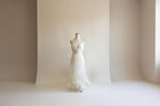 Nasty Gal Ivory Strapless Plunge Neck Tulle Dress