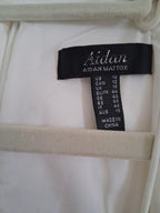 Aidan mattox white sleeveless fringe trim dress