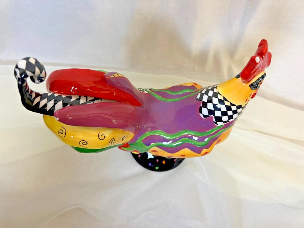 Sharon neuhaus poultry in motion mardi gras rooster figurine