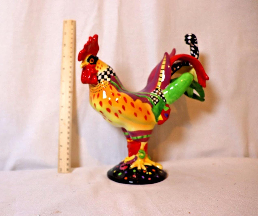 Sharon neuhaus poultry in motion mardi gras rooster figurine