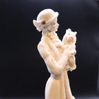 Giuseppe armani "lady with dog" figurine 0421f | florence italy porcelain sculpture