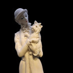 Giuseppe armani "lady with dog" figurine 0421f | florence italy porcelain sculpture