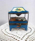 Sweet Limoges Blue Vegetable Cart