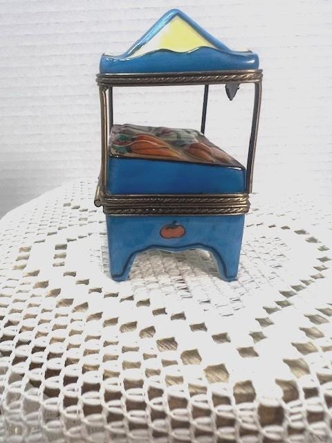 Sweet Limoges Blue Vegetable Cart