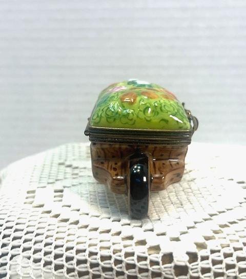 Sweet Limoges  Brown Wheelbarrow  filled with Veggies