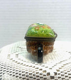 Sweet Limoges  Brown Wheelbarrow  filled with Veggies