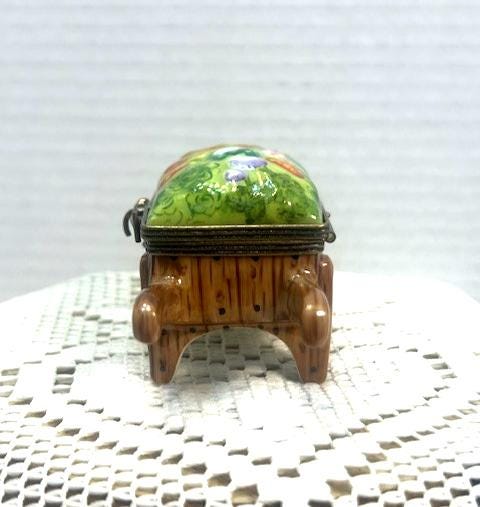 Sweet Limoges  Brown Wheelbarrow  filled with Veggies