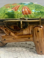 Sweet Limoges  Brown Wheelbarrow  filled with Veggies